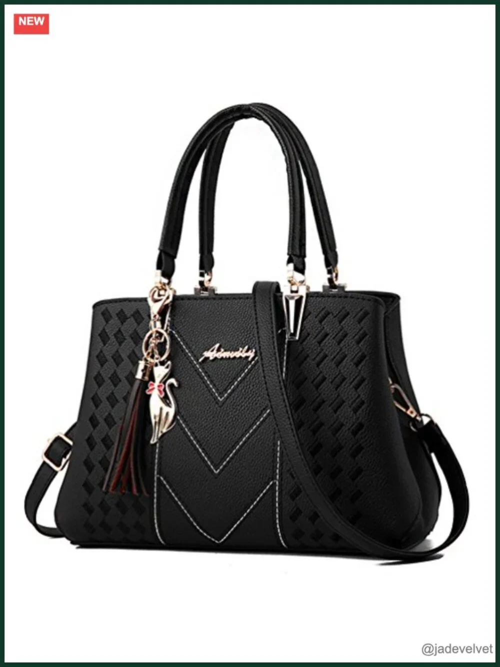 PU Leather Satchel Tote Shoulder Bag Crossbody Messenger with Removable Strap
